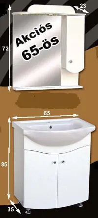 Újdonság Guido 65-ös fürdőszobabútor (dark walnut)Guido