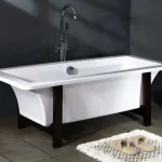 Outlet Wellis Squaro 170x75 szabadon álló akrilkád fa tartó kerettelWellis