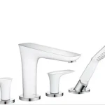 Biztonságos vásárlás Hansgrohe PuraVida 4-lyukú peremre szerelhető fehér/króm kádcsaptelepek 15446 400 (15446400)Hansgrohe