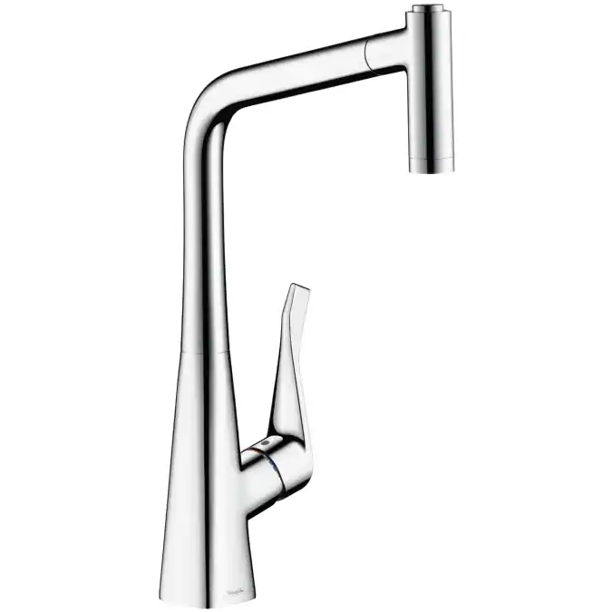 Biztonságos vásárlás Hansgrohe Metris Egykaros konyhai króm csaptelep kihúzható zuhanyfejjel 14820000 (K)Hansgrohe