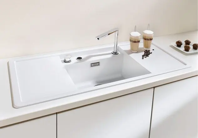 Prémium BLANCO ALAROS 6S Silgranit mosogatótál (gyöngyszürke / fehér üveg vágólap, #520526)Blanco