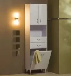 Népszerű Tboss Bianka M53 fürdőszobai álló szekrény szennyestartóval (juhar)Tboss