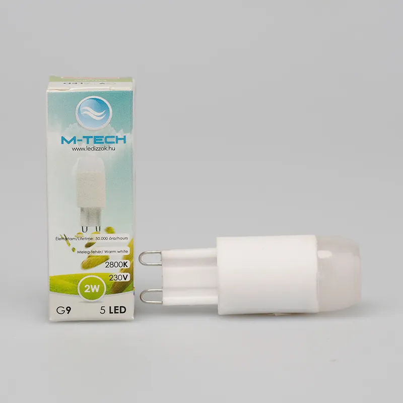 Outlet M-Tech G9 Spot 5 LED SMD, 230V, 2W, 150Lm Meleg Fehér 2800K, MTL800 led izzóM-tech