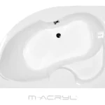 M-Acryl Azalia 160x105 cm-es aszimmetrikus sarokkád kádlábbal, balos 12064M-Acryl Prémium
