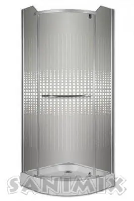 Expressz szállítás Sanimix 80x80x210 cm Negyedköríves zuhanykabin nyíló ajtóval zuhanytálcával 22.1533-80Sanimix