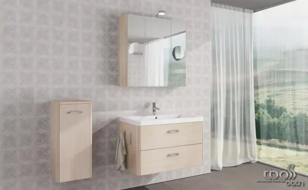Vásárlói kedvenc Tboss Torino 85 fürdőszobabútor komplett szett (magasfényű fehér, #sima tükörrel)Tboss