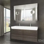Akciós ár Tboss Icon 120 fürdőszobabútor komplett szett (mokka, #sima tükörrel)Tboss