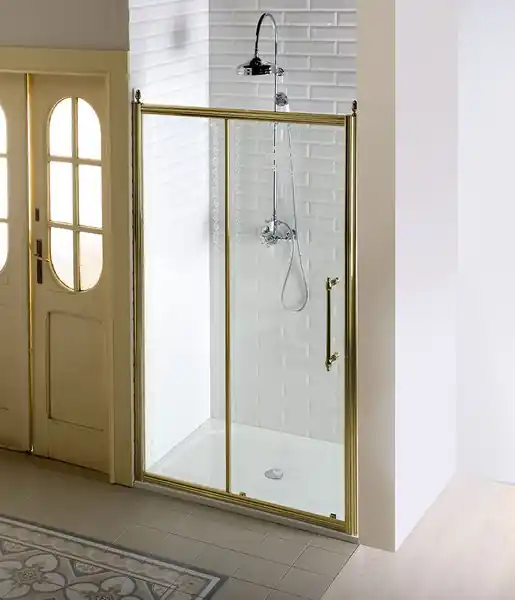 Legnépszerűbb Sapho ANTIQUE 110 cm-es zuhanyajtó, eltolható ajtós, bronz (GQ4211)Sapho