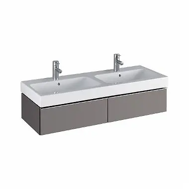Keramag Icon szekrény dupla mosdó alá magasfényű platina (119x24x47,7 cm, 840222000)Keramag Azonnal elérhető