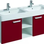 Keramag Renova Nr. 1 Plan szekrény dupla mosdó alá magasfényű rubin (120x46,3x44,5 cm, 879234000)Keramag Gyors szállítás