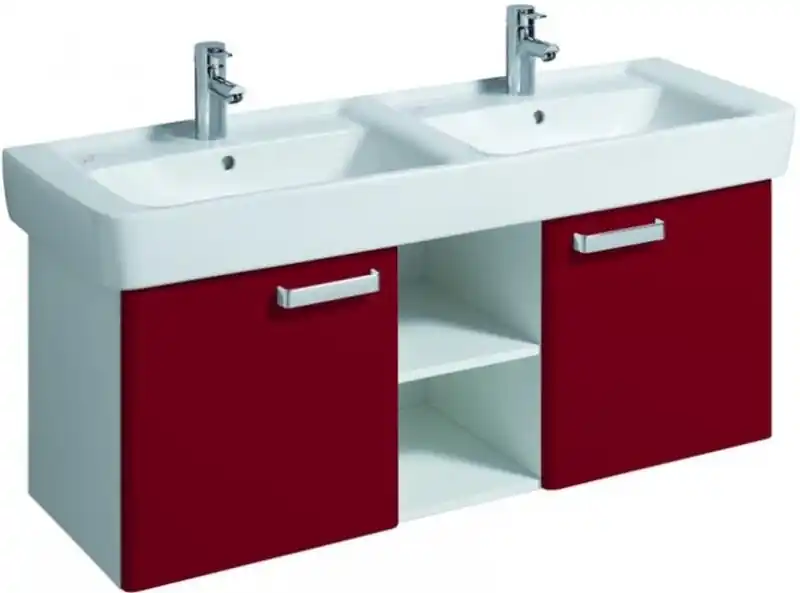 Keramag Renova Nr. 1 Plan szekrény dupla mosdó alá magasfényű rubin (120x46,3x44,5 cm, 879234000)Keramag Gyors szállítás