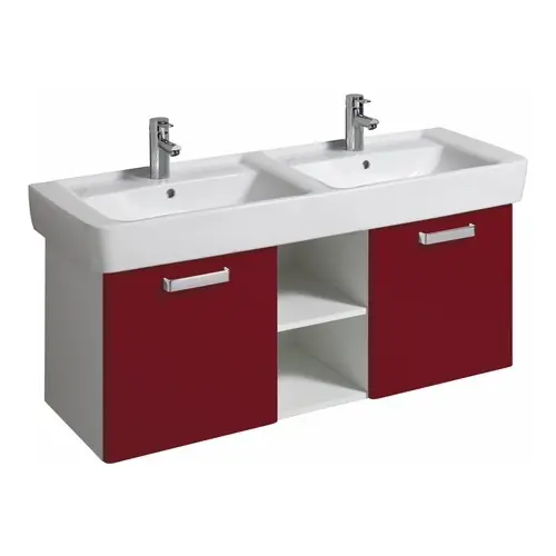 Outlet Keramag Renova Nr. 1 Plan szekrény dupla mosdó alá magasfényű rubin (120x46,3x44,5 cm, 879244000)Keramag