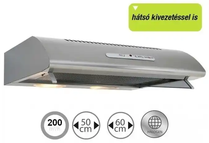 Kiárusítás Davoline OLYMPIA 50 X standard páraelszívó 50 cm, inox, OL50xDavoline