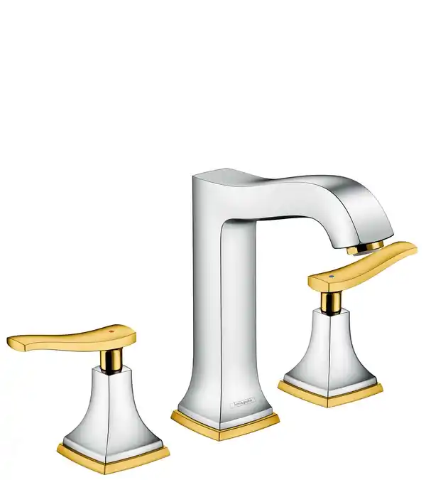 Olcsó Hansgrohe Metropol Classic 160 3-lyukú mosdócsaptelep automata lefolyó-garnitúrával, króm/arany hatású 31331 090 (31331090)Hansgrohe
