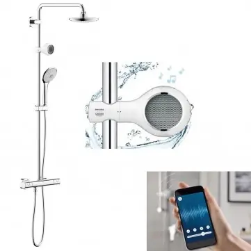 Kihagyhatatlan ajánlat Grohe Euphoria 180 zuhanyrendszer termosztátos csapteleppel Aquatunes-val 26273 000 (26273000)Grohe
