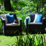 Biztonságos vásárlás Curver Corfu duo set fotelek, Bútor színe: Barna színben, meleg taupe párnávalCurver