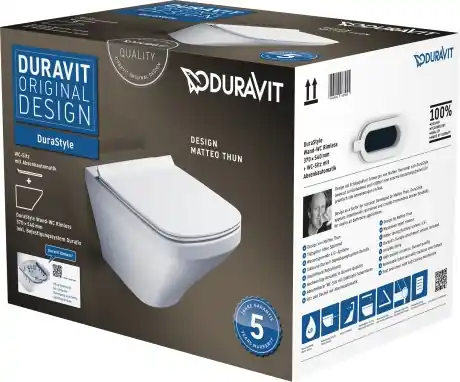 Duravit Durastyle Rimless (öblítőperem nélküli) fali wc szett, ülőkével 45510900A1Duravit Legkelendőbb