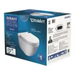 Biztonságos fizetés Duravit Starck 3 Öblítőperem nélküli Rimless fali wc szett, ülőkével 45270900A1Duravit