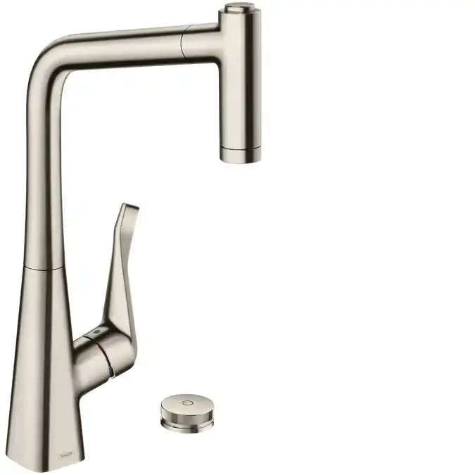 Hansgrohe M7120-H320 2-lyukú egykaros konyhai csaptelep 320 kihúzható zuhanyfejjel, rozsdamentes acél hatású 73806800Hansgrohe Alacsony ár