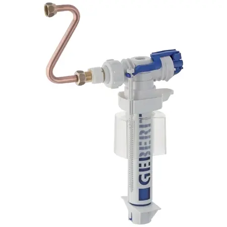 Geberit 380 típusú töltőszelep, oldalsó vízcsatlakozás, 3/8", sárgaréz csatlakozócsonk 240.784.00.1Geberit Prémium