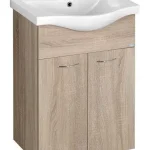 Akció Aqualine KERAMIA FRESH Mosdótartó szekrény, platina tölgy 51x74x34 cm (50058)Aqualine
