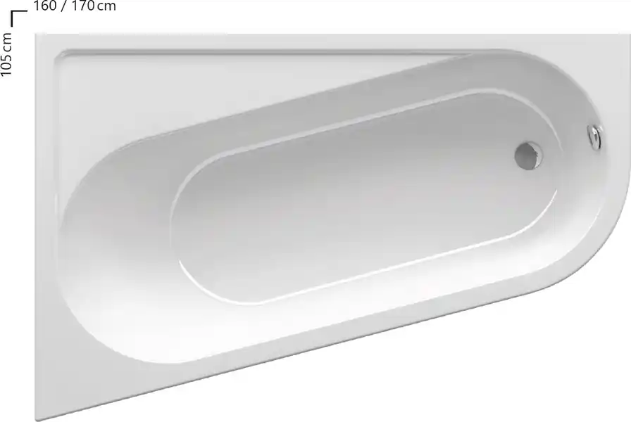 Ravak CHROME 160x105 cm-es aszimmetrikus akril fürdőkád, balos CA51000000Ravak Kihagyhatatlan ajánlat