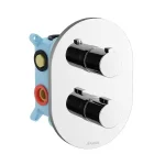 Outlet Ravak Chrome háromutas termosztátos, falba süllyesztett csaptelep R-box Multihoz (CR 067.00) X070075Ravak