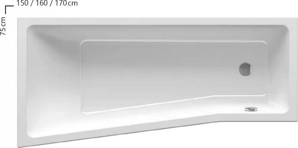Biztonságos fizetés Ravak BeHappy II 160x75 cm aszimmetrikus akrilkád jobbos C971000000Ravak