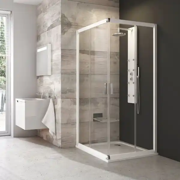 Gyors szállítás Ravak Blix BLRV2-80 80x80 cm szögletes zuhanykabin (szatén+Grafit) 1LV40U00ZHRavak