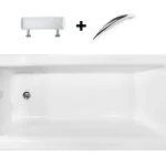 Besco TALIA PREMIUM 160x75 cm egyenes kád fejpárnával és kapaszkodóval, fehér WAT-160-PKPBesco Alacsony ár
