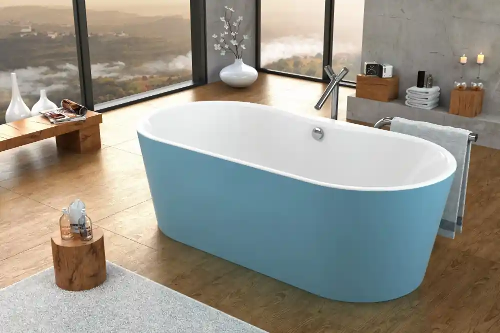Kolpa-San Comodo-FS 185x90/MO BLUE/WH szabadon álló fürdőkád levegő masszázs rendszerrel 591730Kolpa-San Különleges ajánlat