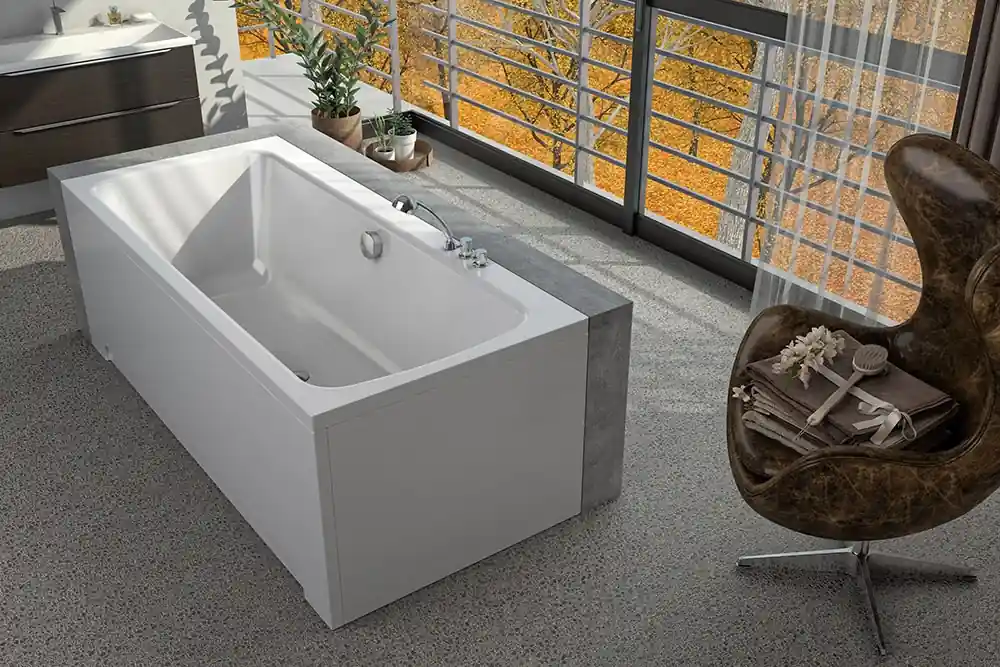 Újdonság Kolpa-San Bell 180x80/MO-2 Előlapos egyenes fürdőkád kombinált masszázs rendszerrel 591810Kolpa-San