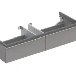 Szezonális akció Geberit iCon alsó szekrény mosdóhoz 120 cm szélességtől, két fiókkal Magasfényű bevonat/Platina 840122000Geberit