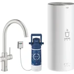 Rendeld meg most Grohe Red Duo csaptelep és kombi bojler L méret, supersteel (7 liter) (30079DC1)Grohe