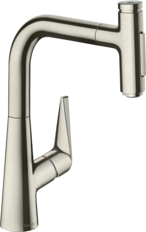 Outlet Hansgrohe Talis Select M5117-H220 egykaros konyhai csaptelep kihúzható kifolyóval, rozsdamentes acél 73868800Hansgrohe
