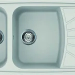 Elleci Living 500 két medence csepegtetővel gránit mosogató, G52 Bianco Pietra LGL50052Elleci Kiárusítás