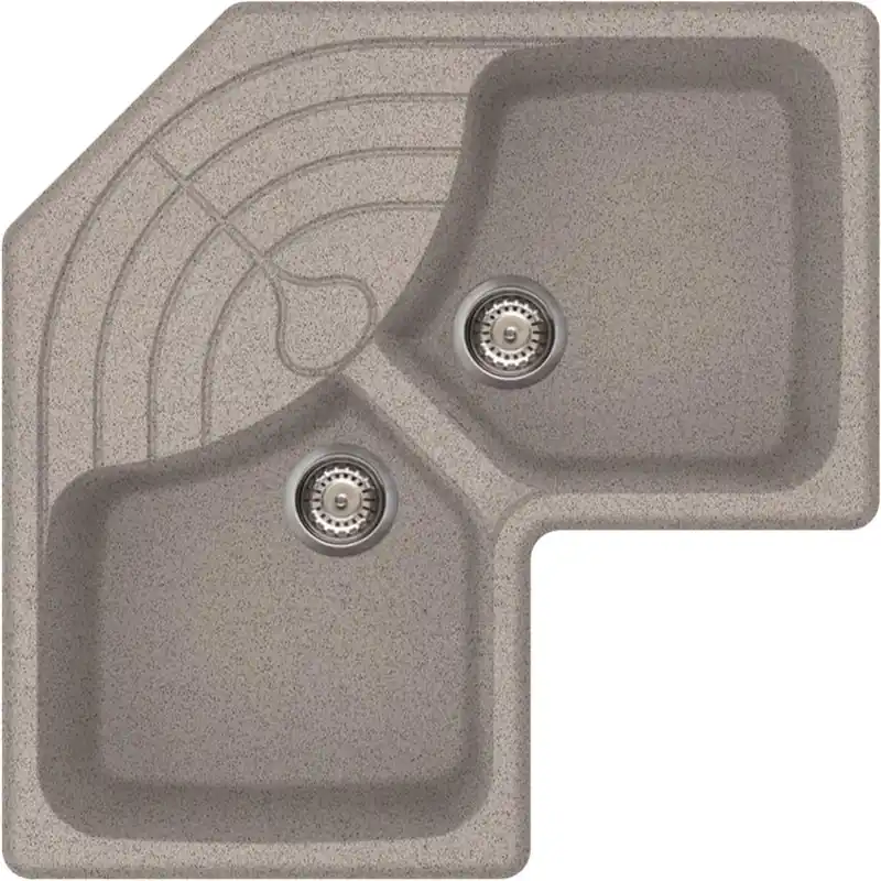 Alacsony ár Elleci Master CORNER sarok gránit mosogató, G55 Grigio Pietra LGMCOR55Elleci