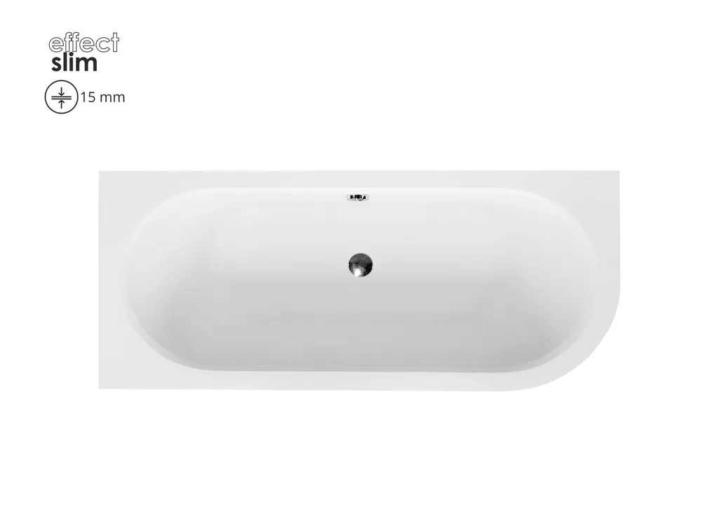 Besco AVITA SLIM 170x75 cm balos aszimmetrikus kád, fehér WAV-170-NLSBesco Árcsökkenés