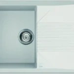 Kedvezményes ár Elleci Tekno 400 egy medence csepegtetővel gránit mosogató, G68 Bianco LGT40068Elleci