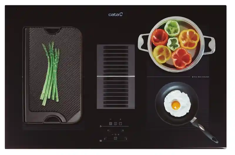 Csak ma Cata AS 750 indukciós kerámialap beépített elszívóval, fekete 08000400sCata