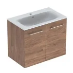 Geberit Selnova Square mosdószekrény, keskeny peremű mosdóval, két ajtós, Feketedió hickory/Melaminos faszerkezet 501.258.00.1Geberit Akciós ár