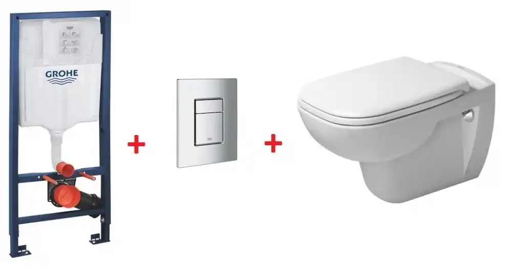 Biztonságos fizetés Grohe Rapid SL falsík alatti wc tartály komplett szett SZP-GR82 (38528001, 38732000, Duravit-25700900002, Duravit-0067390000)Grohe