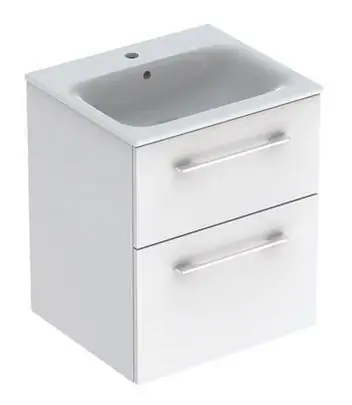 Biztonságos fizetés Geberit Selnova Square mosdószekrény két fiókkal, Fehér/Magasfényű bevonat 55x48 cm 501.232.00.1Geberit
