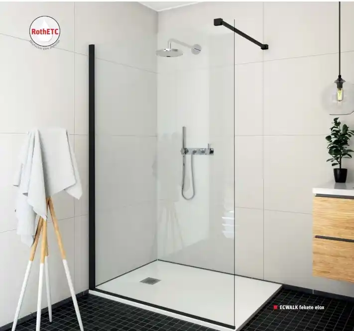 Roltechnik Ecwalk/1000 keret nélküli zuhanyfal (black elox, transparent, 585-1000000-05-02)Roltechnik Biztonságos fizetés