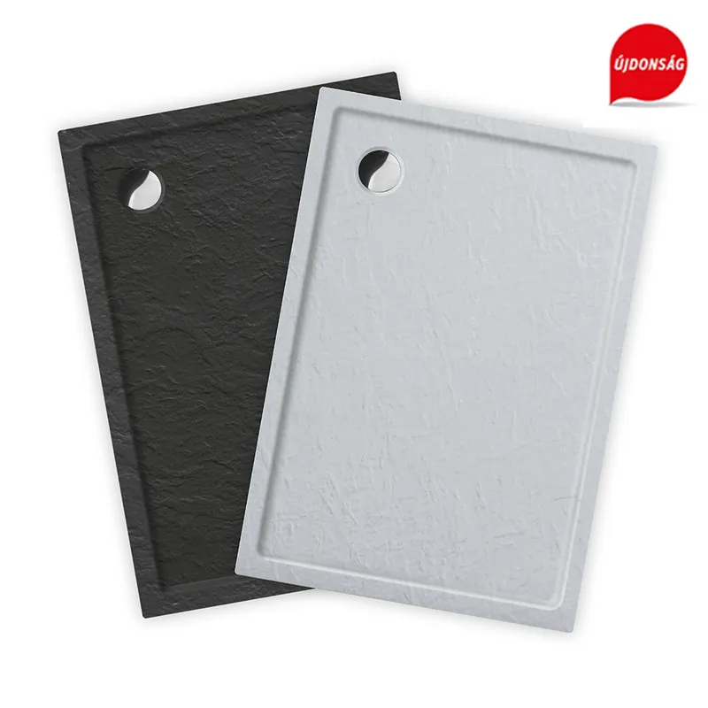 Prémium Roltechnik Flat Stone Effect téglalap alakú zuhanytálca (beépíthető, antracit, 140x90 cm, 8000338)Roltechnik