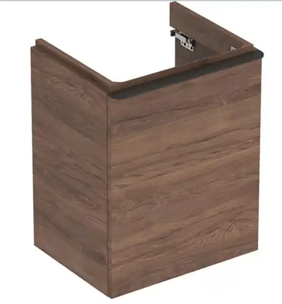 Különleges ajánlat Geberit Smyle Square alsó szekrény kézmosóhoz, egy ajtóval, balra nyíló, 49.2x61.7x40.6cm, melaminos faszerkezet feketedió hickory 500.364.JR.1Geberit