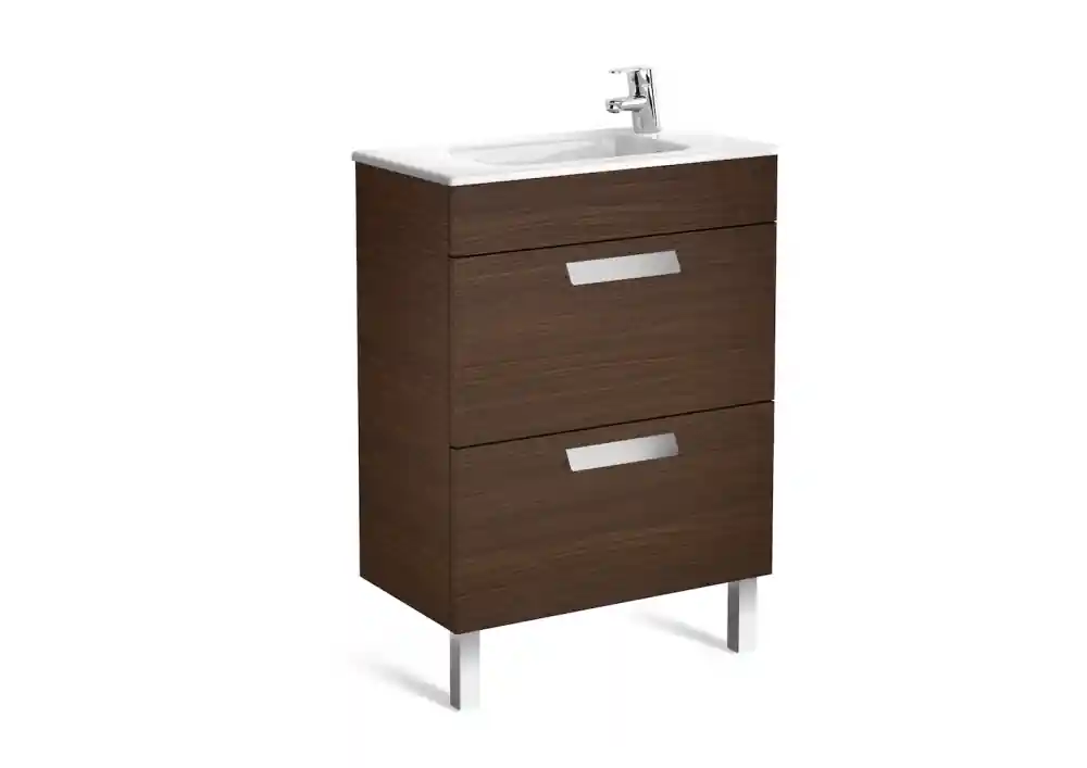 Outlet Roca Debba Unik Compact 600 alsószekrény két fiókkal és mosdóval, wenge A855905154Roca