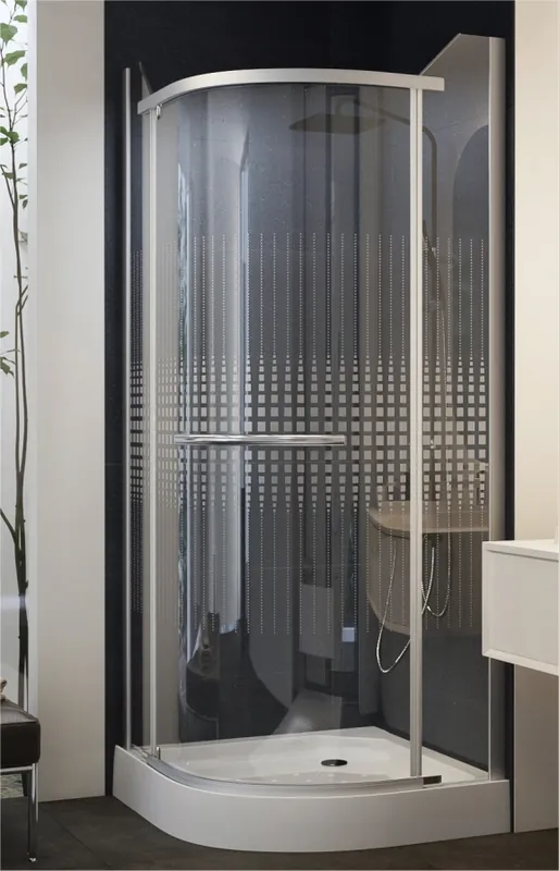 Expressz szállítás Sanimix negyedköríves, keret nélküli nyílóajtós zuhanykabin, mintás üveg 80x80x195 cm 22.1533TN-80/3Sanimix