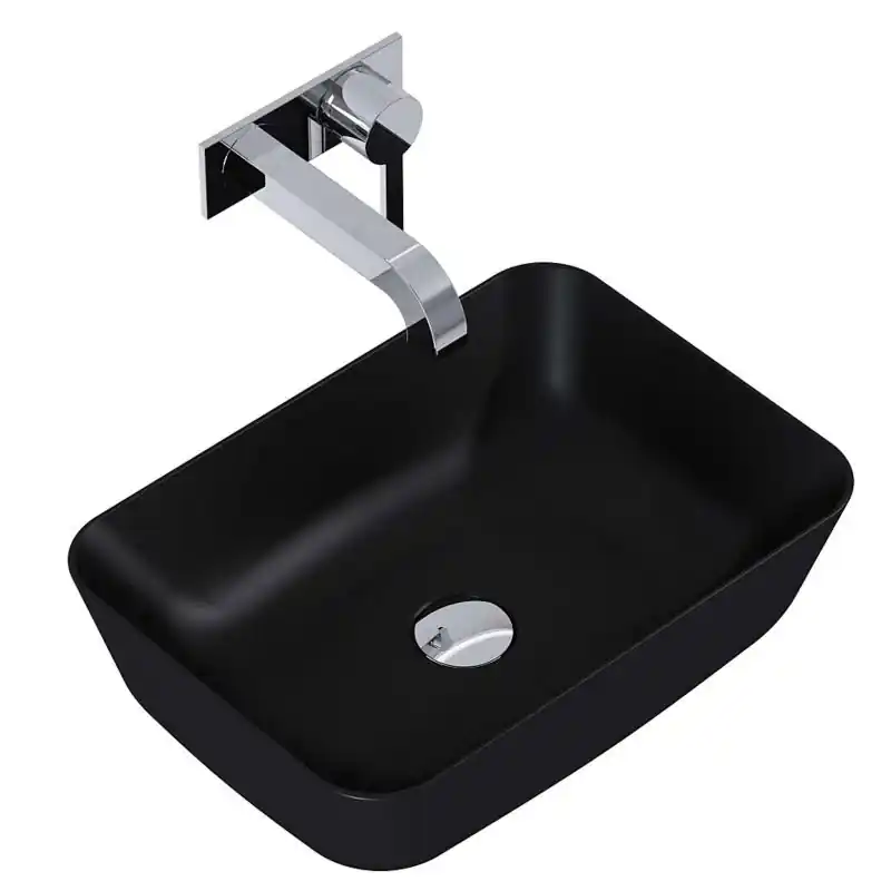 Expressz kézbesítés AREZZO design Reni pultra ültethető mosdó matt fekete AR-145058Arezzo Design