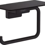 Végkiárusítás Hansgrohe AddStoris wc papír tartó polccal, matt fekete 41772670Hansgrohe